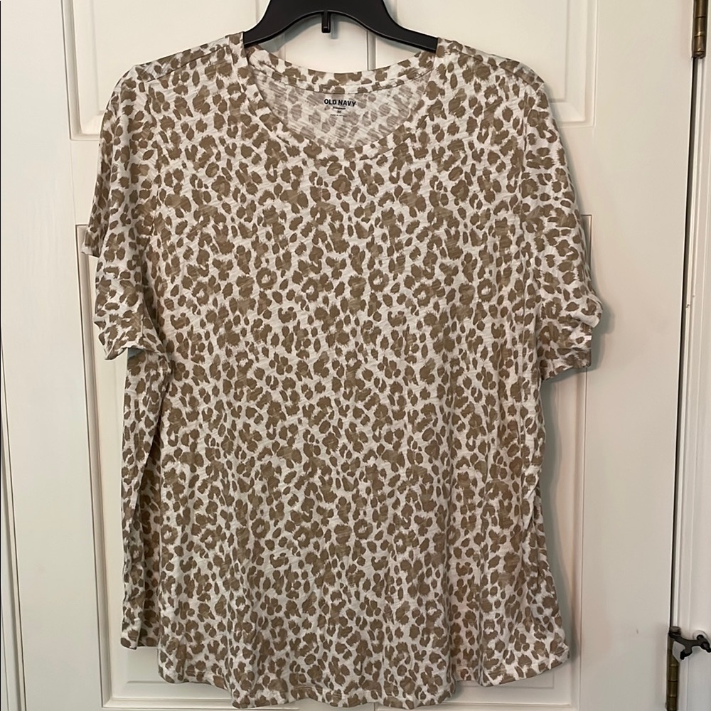 Old Navy Women's Brown Leopard Print Top